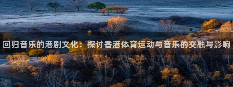 杏悦官网注册：回归音乐的港剧文化：探讨香港体育运动与音乐的交融与影响